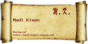 Madl Kleon névjegykártya